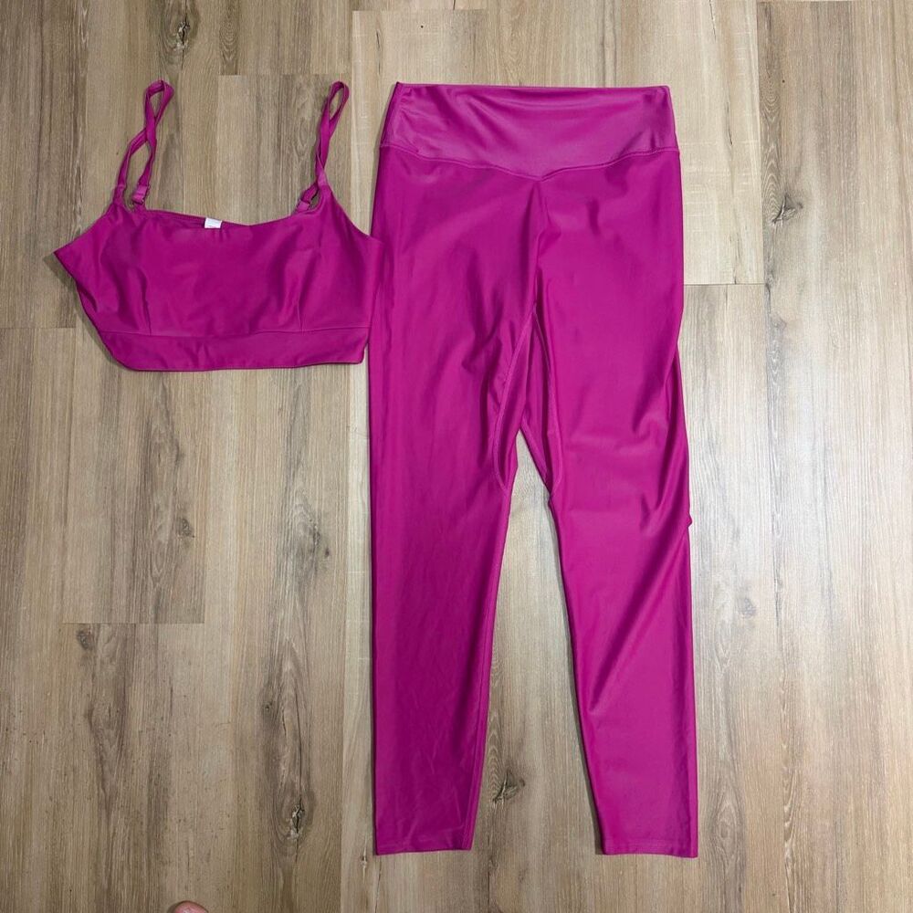 Balance Athletica Magenta Leggings and Sports Bra Set